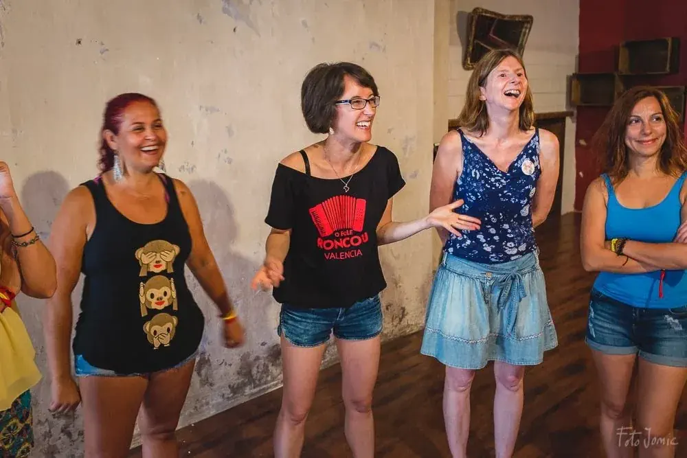 Sarah dancing at a festival